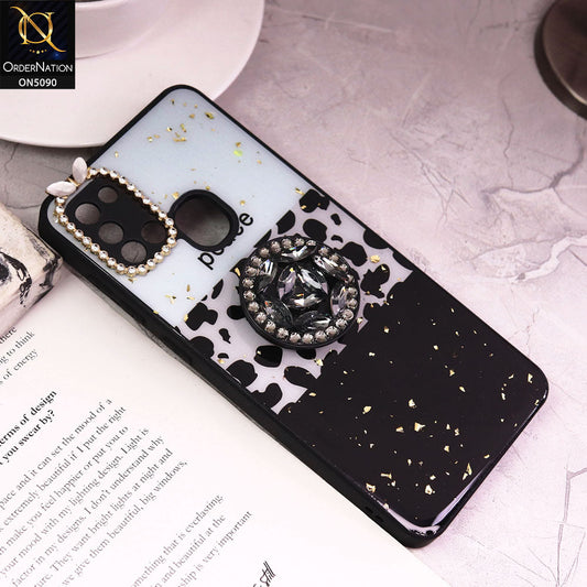 Samsung Galaxy A21s Cover - Design11 - Bling Series - Glitter Foil Soft Border Case With Holder(Glitter Does Not Move)