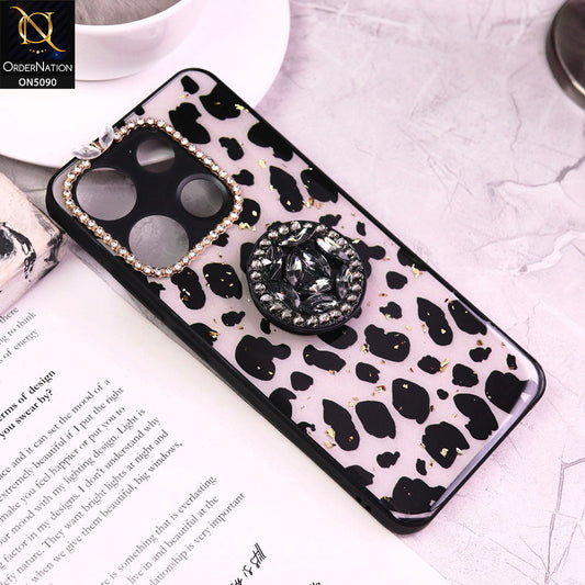 Infinix Smart 7 HD Cover - Design3 - Bling Series - Glitter Foil Soft Border Case With Holder(Glitter Does Not Move)