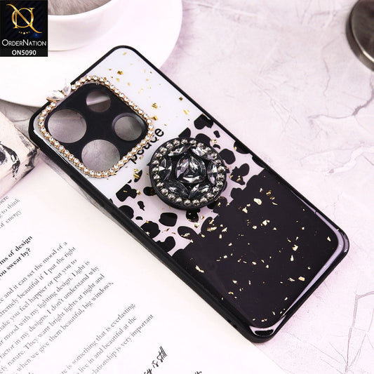 Infinix Smart 7 HD Cover - Design4 - Bling Series - Glitter Foil Soft Border Case With Holder(Glitter Does Not Move)
