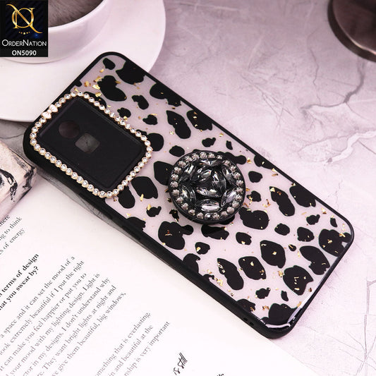 Vivo Y02A Cover - Design3 - Bling Series - Glitter Foil Soft Border Case With Holder(Glitter Does Not Move)