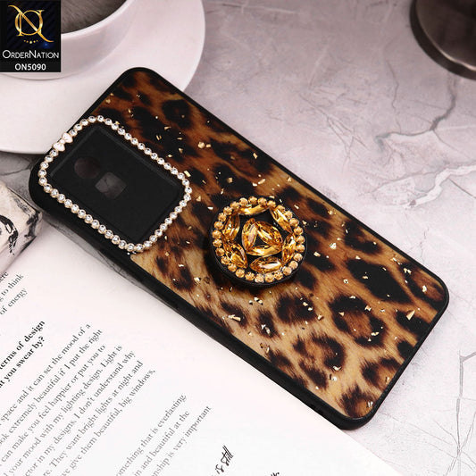 Vivo Y02A Cover - Design9 - Bling Series - Glitter Foil Soft Border Case With Holder(Glitter Does Not Move)