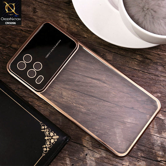 Oppo A54 4G Cover - Golden - New Color Electroplating Borders Camera Lens Soft Transparent Case