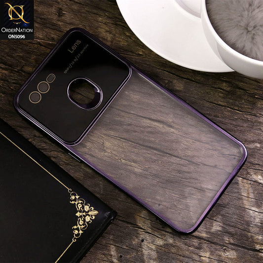 Oppo A12 Cover - Purple - New Color Electroplating Borders Camera Lens Soft Transparent Case
