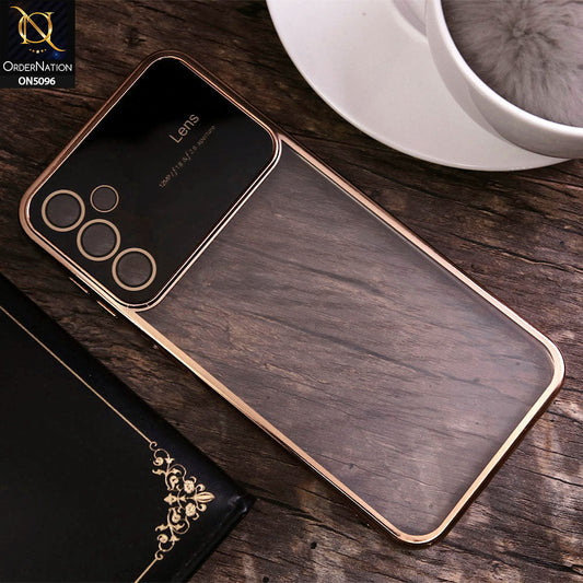 Samsung Galaxy A14 5G Cover - Golden - New Color Electroplating Borders Camera Lens Soft Transparent Case