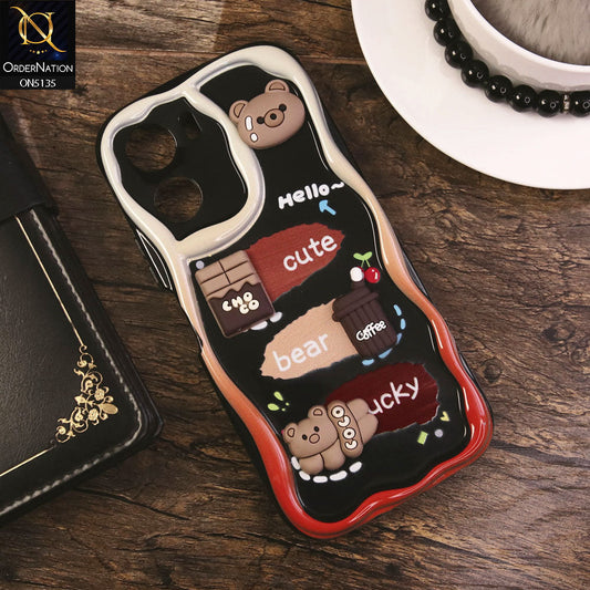 Vivo Y35 5G Cover - Design 1 - Cute 3D Cartoon Soft Silicon Helix Soft Borders Camera Protection Case