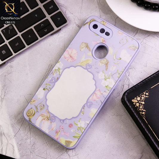 Oppo A11K Cover - Purple - Trendy Printed Spring Floral Design Mirror Soft Border Case With Camera Protection