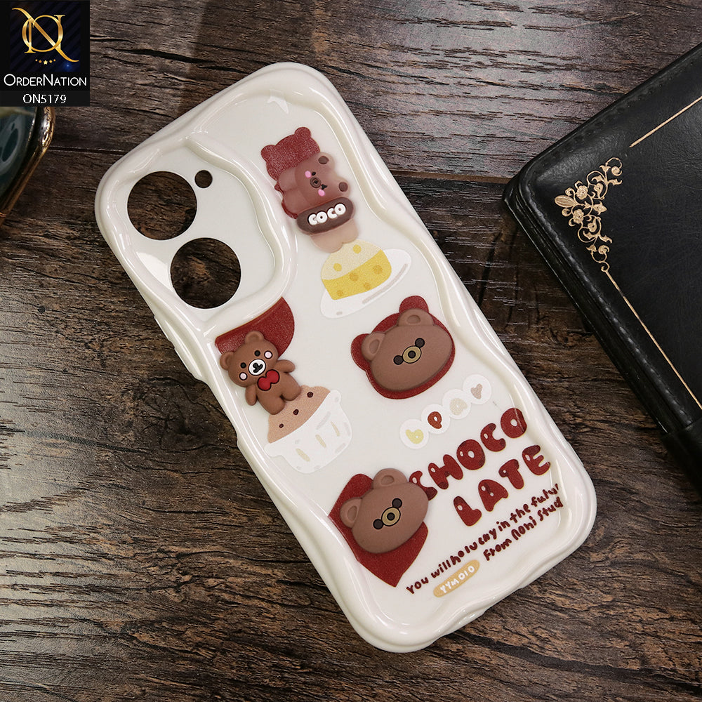 Vivo Y03 Cover Design Cute 3D Cartoon Soft Silicon Helix