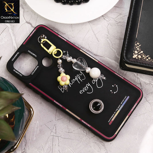 Oppo A15 Cover - Black - New Colorful Candy Colors Happiness Series Soft Protective Case