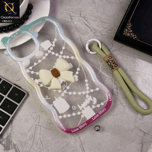 iPhone 14 Plus Cover - White - New Love Story Cute 3D Bow Knot Soft Silicone Protective Case