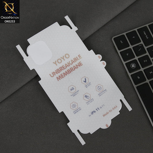 iPhone 11 Sheet - Transparent - YOYO Unbreakable Membrane Shiny Film Back Protector Sheet