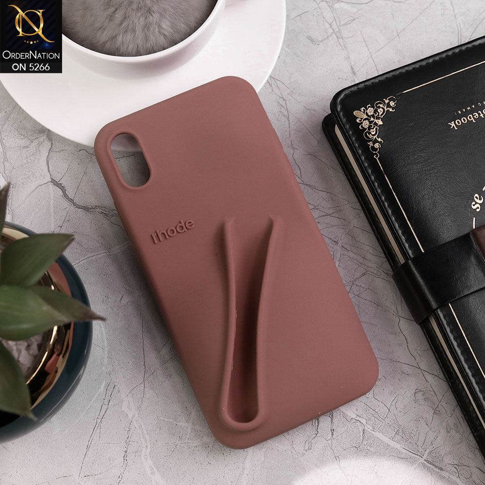 iPhone XS Max Cover Tea Pink Trendy 3D Lip Gloss Holder