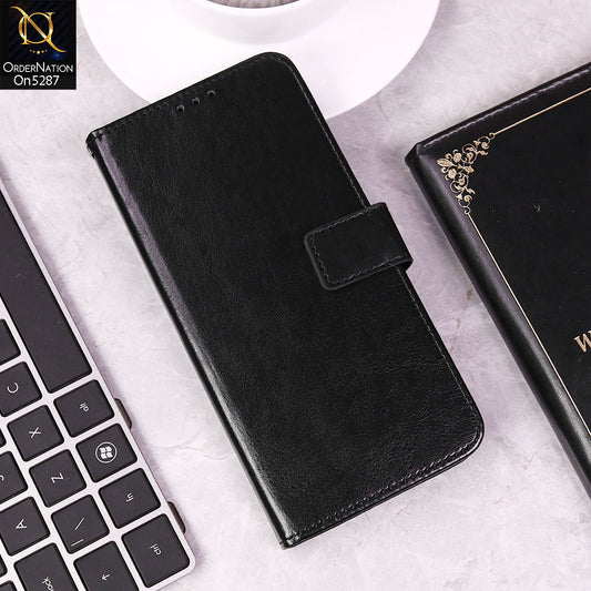 iPhone 14 Pro Max Cover - Black - Premium PU Leather Magnetic Flip Book Card Slots Wallet Soft Case