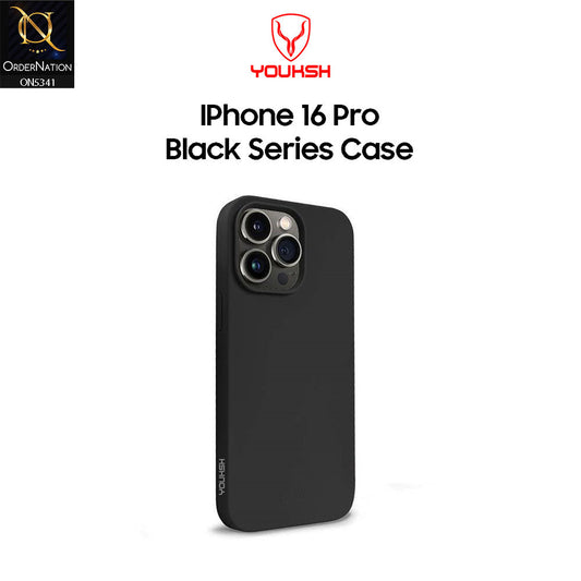 iPhone 16 Pro Cover - Black - Youksh Soft Silicon Case