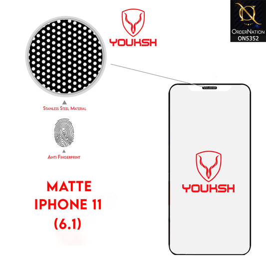 iPhone 11 Cover - Transparent - Youksh Matte AntiStatic Glass Protector