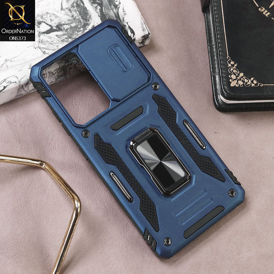 Samsung Galaxy S21 Ultra 5G Cover - Blue - New HQ Heavy Duty Hybrid Protective Case With 360 Rotatable Kickstand Holder