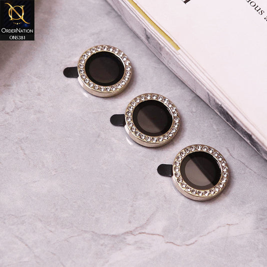 Samsung Galaxy A16 5G Camera Protector - Golden - Rhinestones Diamond Inlaid Camera Lens Rings Protector