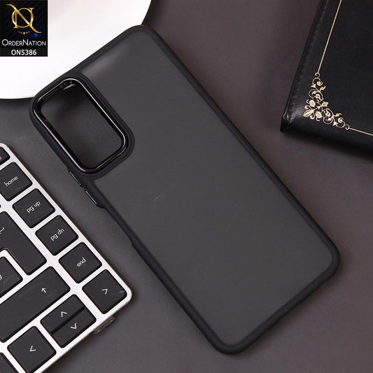 Vivo Y12s Cover - Black -  New Color Translucent Matte Shockproof Soft Borders Case