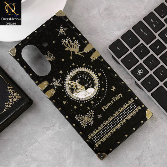 Xiaomi Redmi 13C Cover - Black - Trendy Flower Fairy Stylish Soft Square Trunk Case