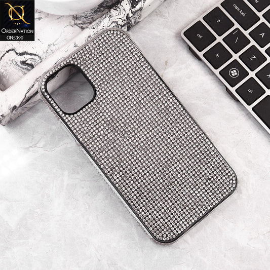 iPhone 11 Cover - Silver -  Luxurious Gradiant Rhinestone Soft border Shiny Case