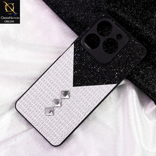 Realme C61 Cover - Black - Luxury 3D Woven Pattern Shiny Soft Case With Camera Protection