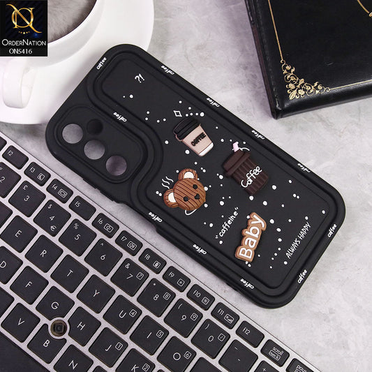 Samsung Galaxy A05s Cover - Black -  Cute 3D Cartoon Coffee Soft Silicon Case With Camera Protection