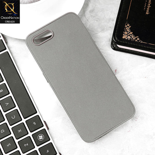 Oppo A1k Cover - Gray - New Dotted Leather Texture Soft Borders Case