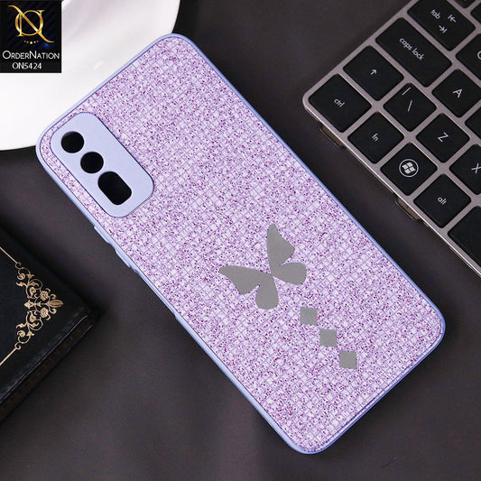 Vivo Y12s Cover - Purple - New Butterfly Soft Case With Camera Protection