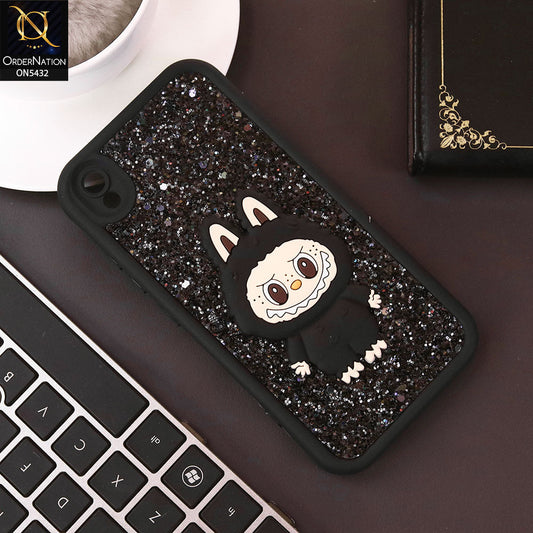 Vivo Y91C Cover - Black - Cute 3D Cartoon Soft Glitter Case