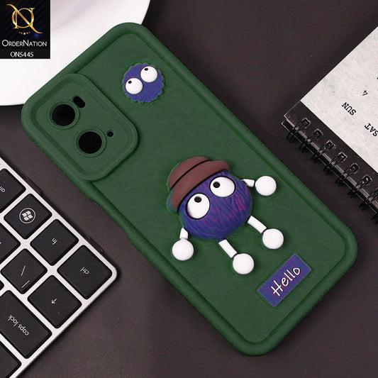Oppo A76 Cover - Green - Cute 3D Cartoon Soft Case