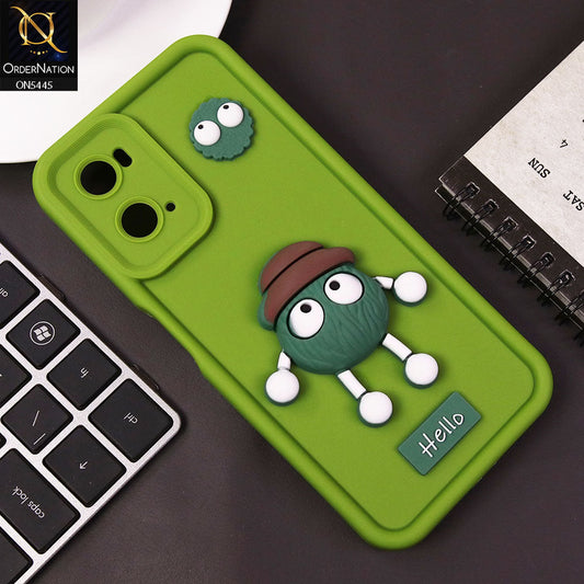 Oppo A76 Cover - Light Green - Cute 3D Cartoon Soft Case