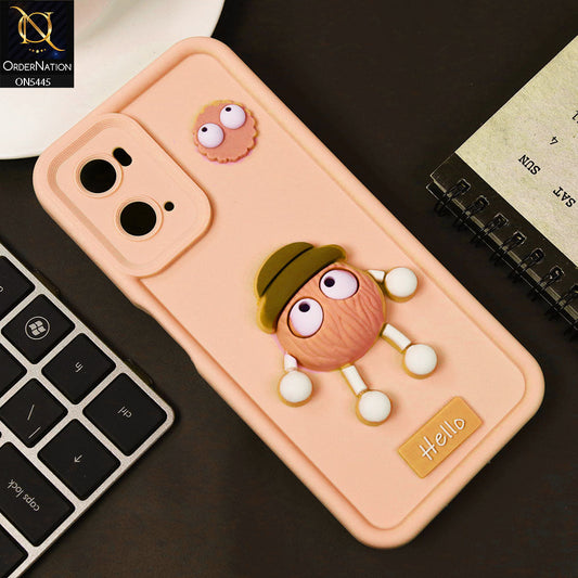 Oppo A76 Cover - Light Pink - Cute 3D Cartoon Soft Case