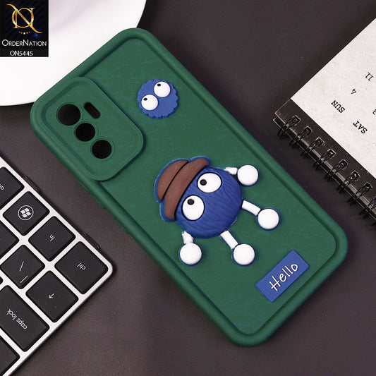Vivo V23e 5G Cover - Green - Cute 3D Cartoon Soft Case