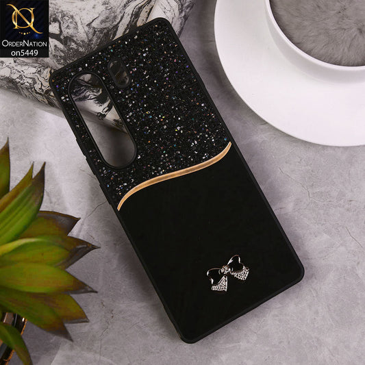 Tecno Camon 40  Cover - Black - Shiny Glitter Bling Texture Soft Case