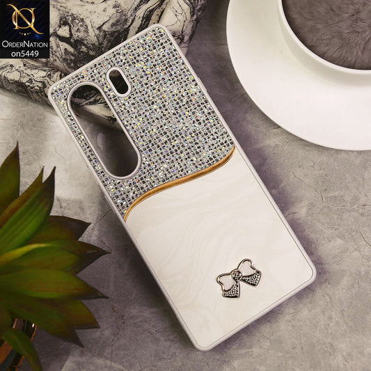 Tecno Camon 40 Pro  Cover - White - Shiny Glitter Bling Texture Soft Case