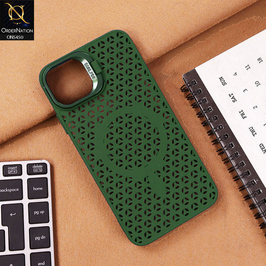 iPhone 11 Cover - Dark Green - Premium Heat Dissipation Kickstand Soft sillicon Megsafe case