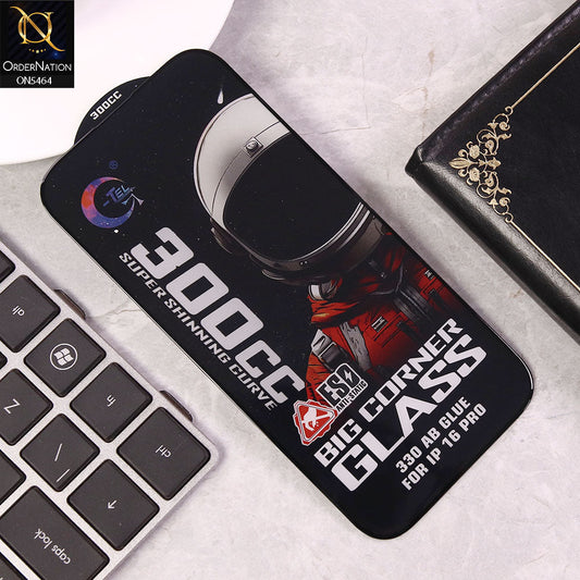 iPhone 16 pro Screen Protector - Black - Premium G-tel 300CC Tempered High Quality Big Corner Screen Protector