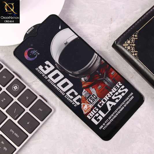 Vivo Y15s Screen Protector - Black - Premium G-tel 300CC Tempered High Quality Big Corner Screen Protector