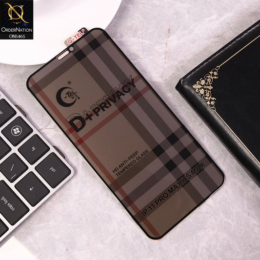 iPhone XS Max - Black - Privacy Glass Screen Protector G-tel D+ Privacy HD Anti-Peep Tempered Glass