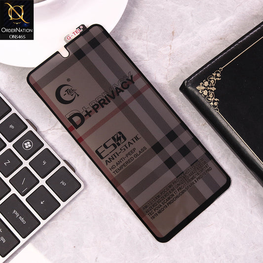 Infinix Hot 30 Cover - Black - Privacy Glass Screen Protector G-tel D+ Privacy HD Anti-Peep Tempered Glass