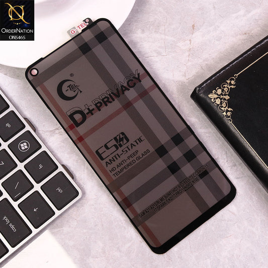 Samsung Galaxy A21s Cover - Black - Privacy Glass Screen Protector G-tel D+ Privacy HD Anti-Peep Tempered Glass
