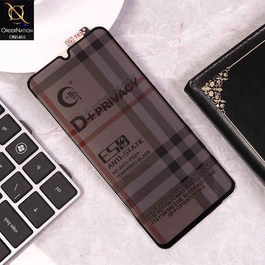 Vivo V25 5G Cover - Black - Privacy Glass Screen Protector G-tel D+ Privacy HD Anti-Peep Tempered Glass