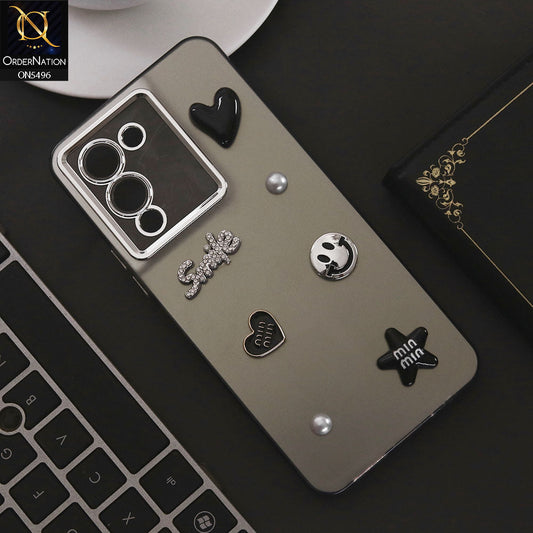 Infinix Note 12 G96 Cover - Black - 3D Smile Cartoon Matte Shinny Case With Camera Protection Soft Border Case