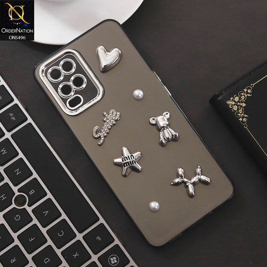 Oppo A54 4G Cover - Black - 3D Smile Cartoon Matte Shinny Case With Camera Protection Soft Border Case