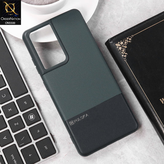 Samsung Galaxy S21 Ultra 5G  Cover - Blue - New Premium  Leather Textured  Soft Borderd Case