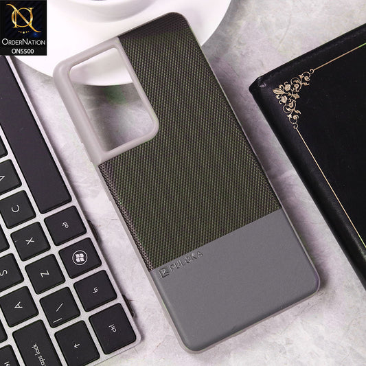 Samsung Galaxy S21 Ultra 5G  Cover - Gray - New Premium  Leather Textured  Soft Borderd Case