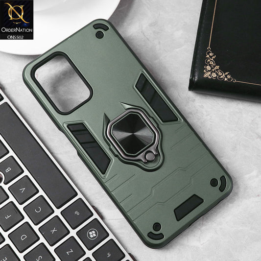 Oppo A54 4G Cover - Sea green - New Dual PC + TPU Hybrid Style Protective Soft Border Case With Kickstand Holder