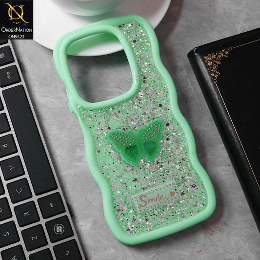 Itel P55 4G Cover - Sea Green - New Premium Smile Glitter Soft Case
