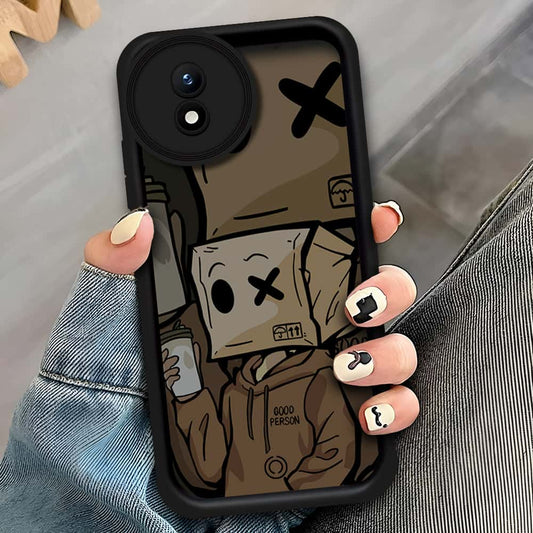 Vivo Y02a - Black - D1 - ONation Step Up Series - HQ Liquid Silicone Soft Case