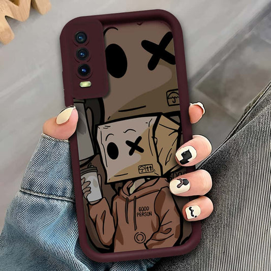 Vivo Y11s - Maroon - D3 - ONation Step Up Series - HQ Liquid Silicone Soft Case