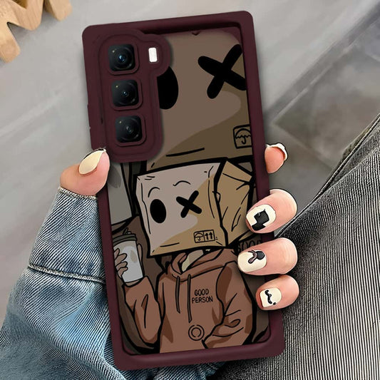 Infinix Hot 50 Pro Plus - Maroon - D3 - ONation Step Up Series - HQ Liquid Silicone Soft Case